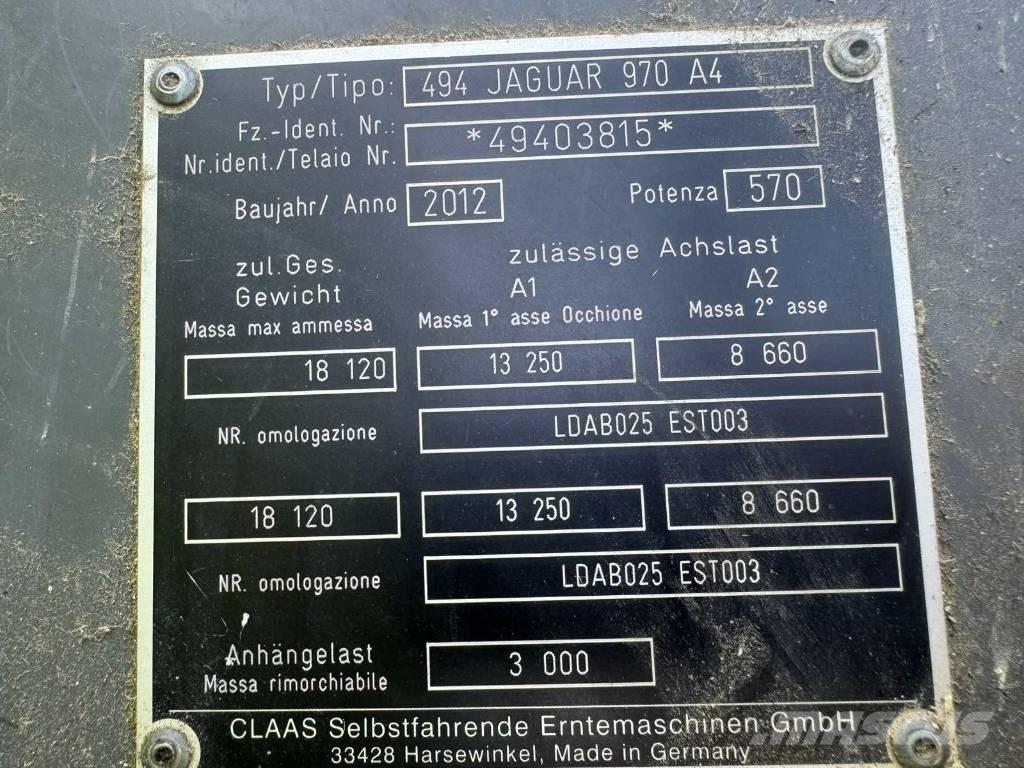 CLAAS Jaguar 970 Selbstfahrende Häcksler