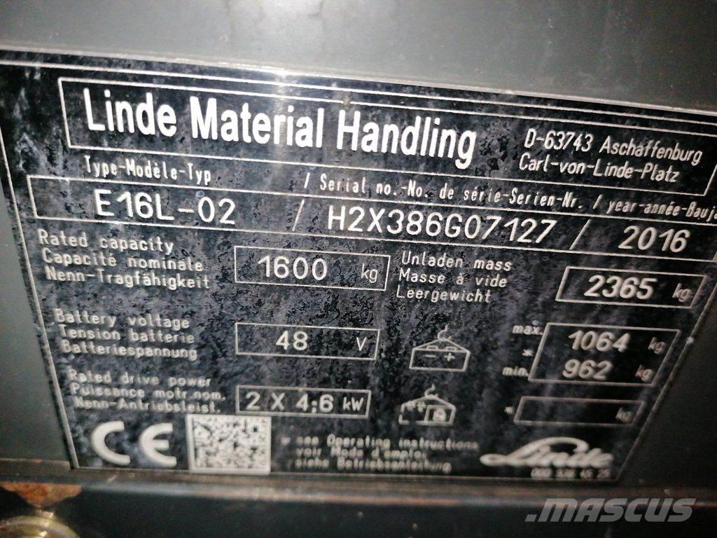 Linde E16L-02 Elektro Stapler