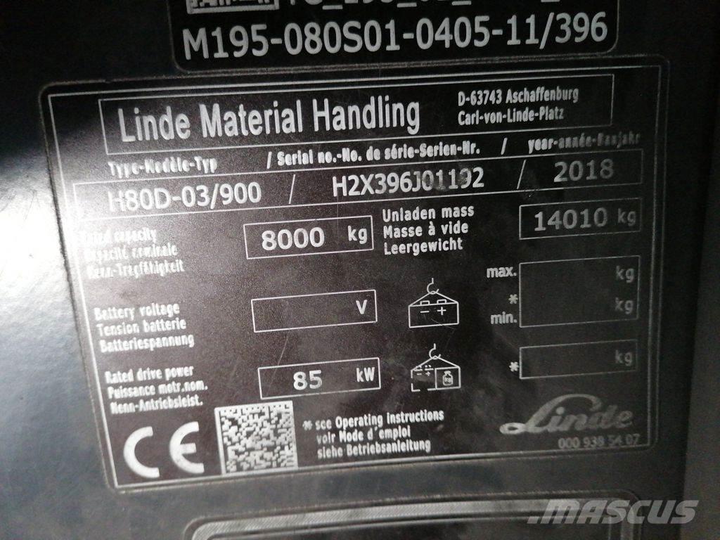 Linde H80D-03/900 Diesel Stapler