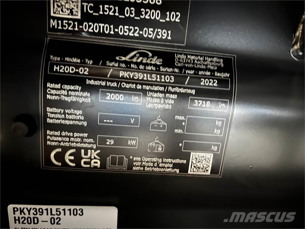 Linde H20D Diesel Stapler