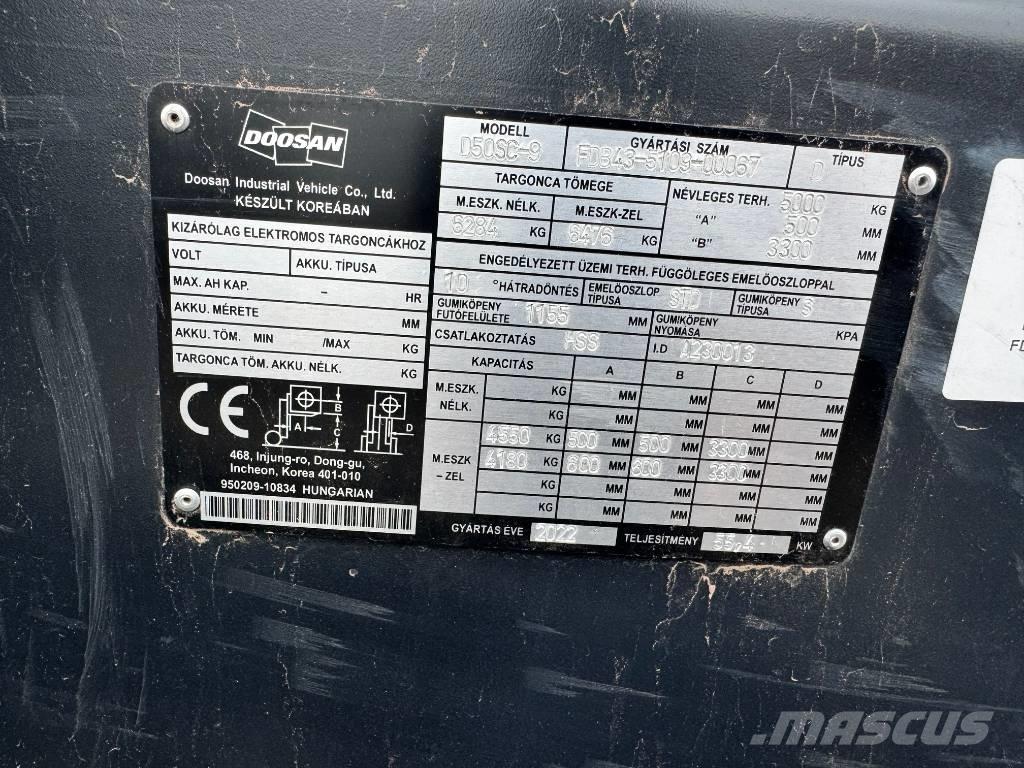 Doosan D 50,  130üó!!! 5t Diesel Stapler