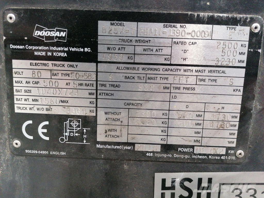 Doosan B25X-7 Elektro Stapler