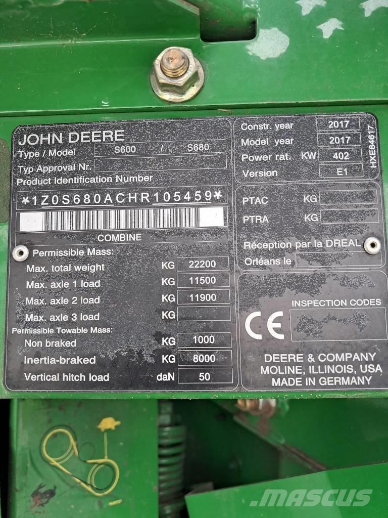 John Deere S 680 i Mähdrescher
