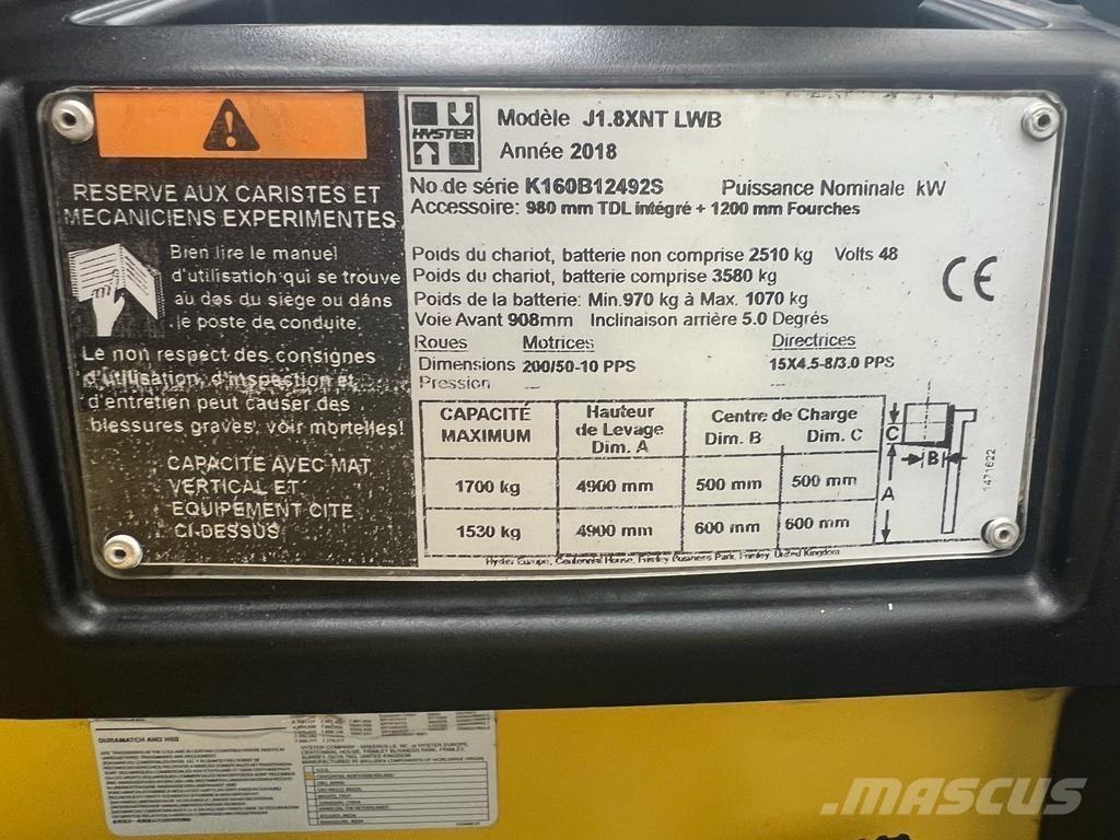 Hyster J 1.8 XNT Elektro Stapler