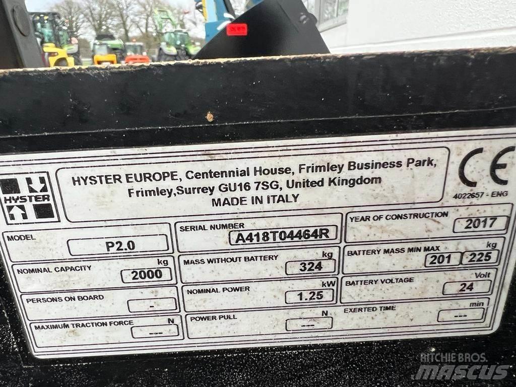 Hyster P 2.0 Niedergabelstapler