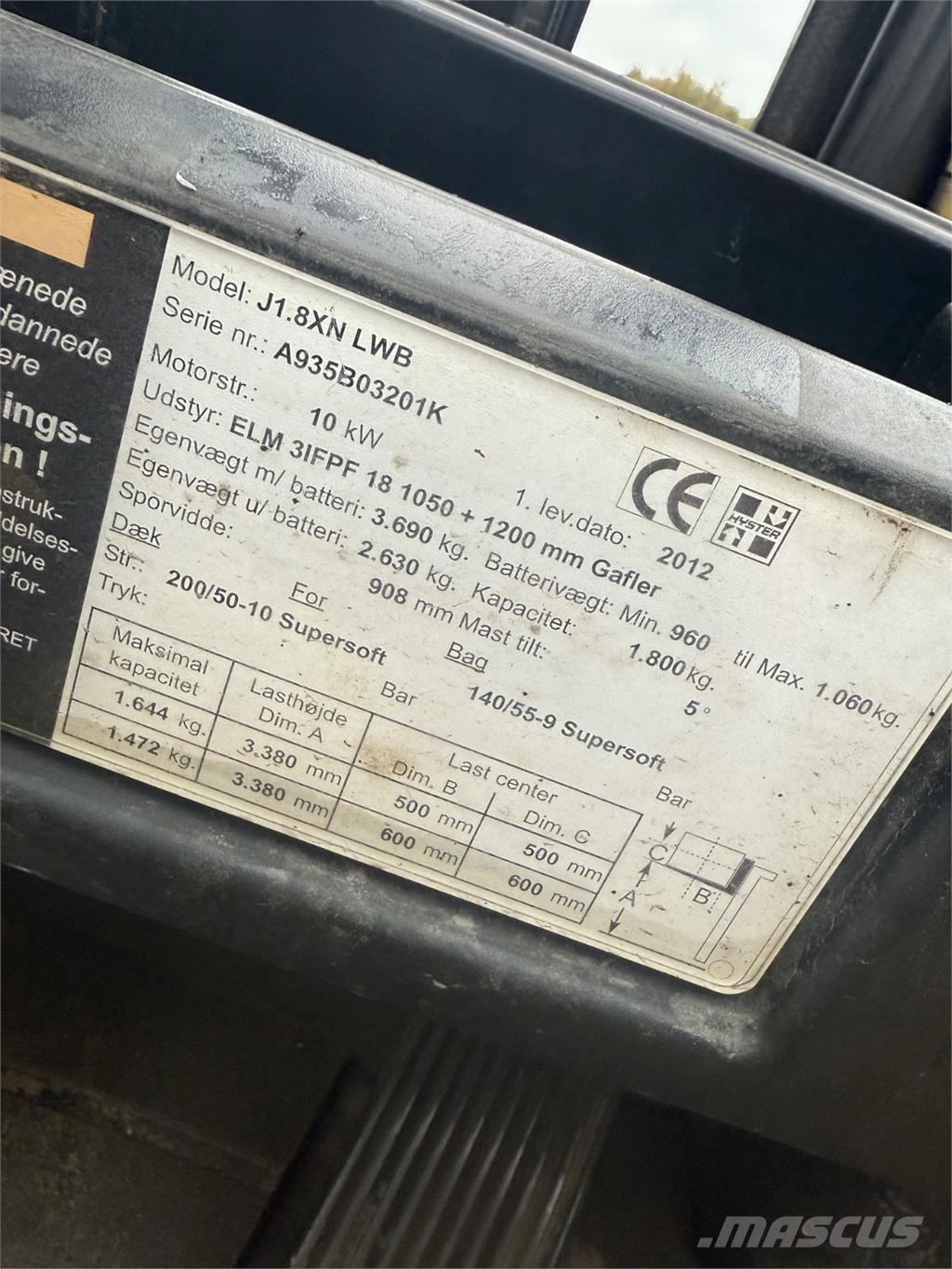 Hyster J1.8XN Elektro Stapler