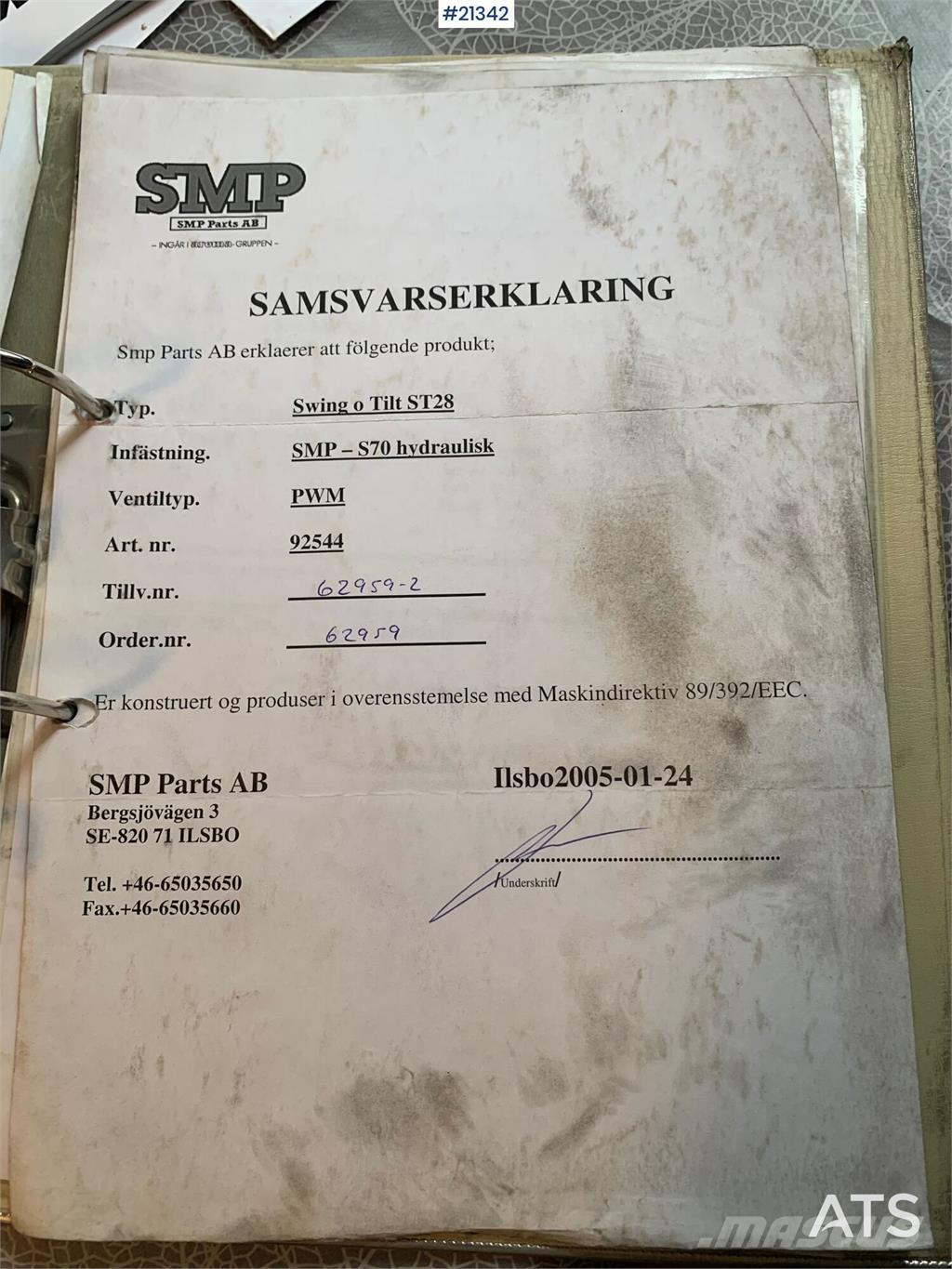 SMP S70 Rotortilt Andere Zubehörteile