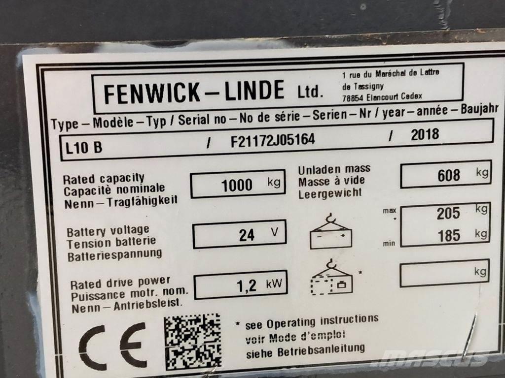 Linde L10B Deichselstapler