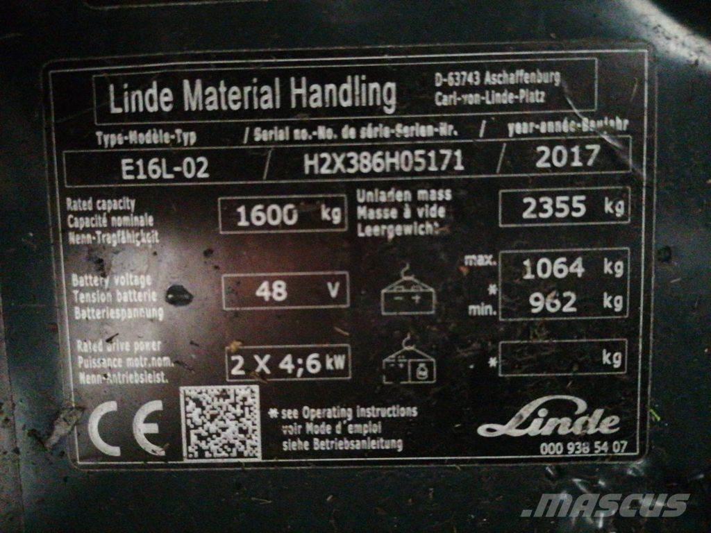 Linde E16L-02 Elektro Stapler