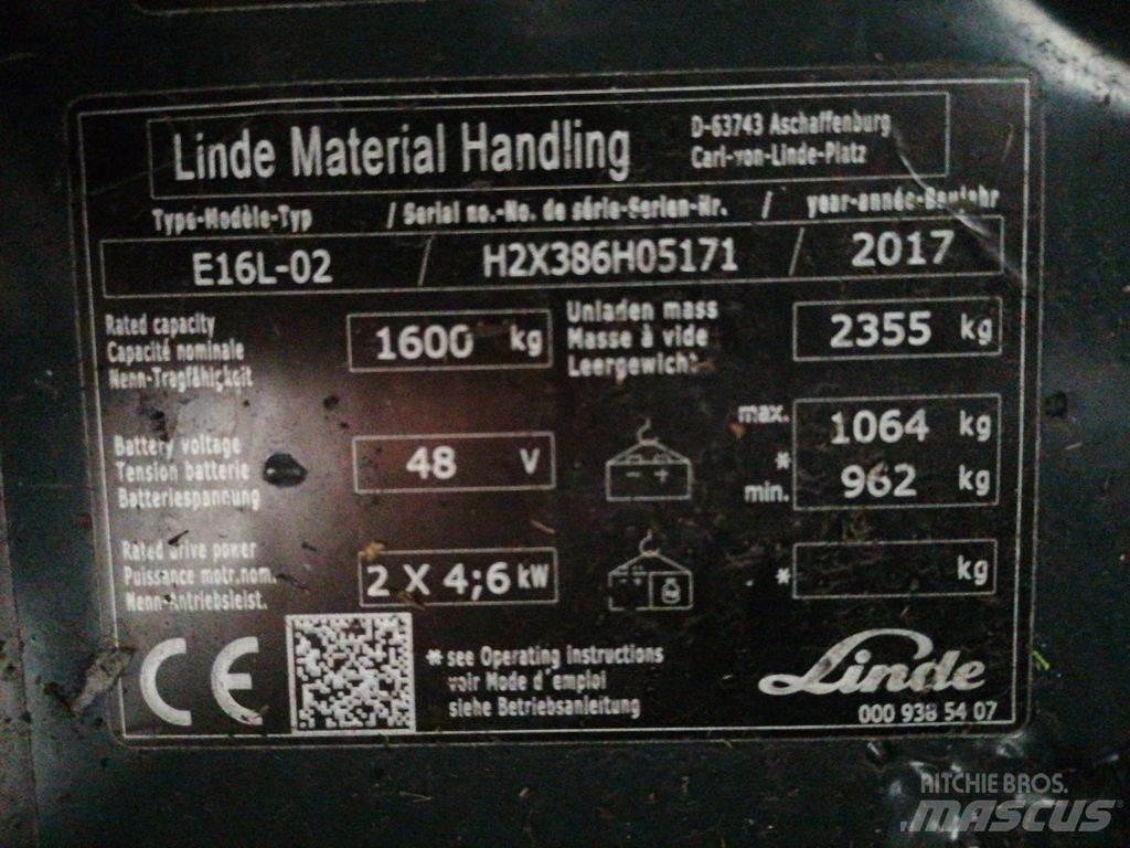 Linde E16L-02 Elektro Stapler