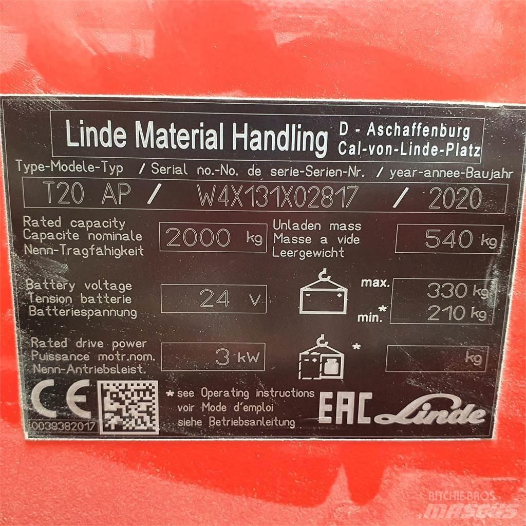 Linde T20AP kurz Niedergabelstapler