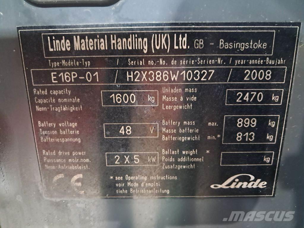Linde E16P-01 Elektro Stapler