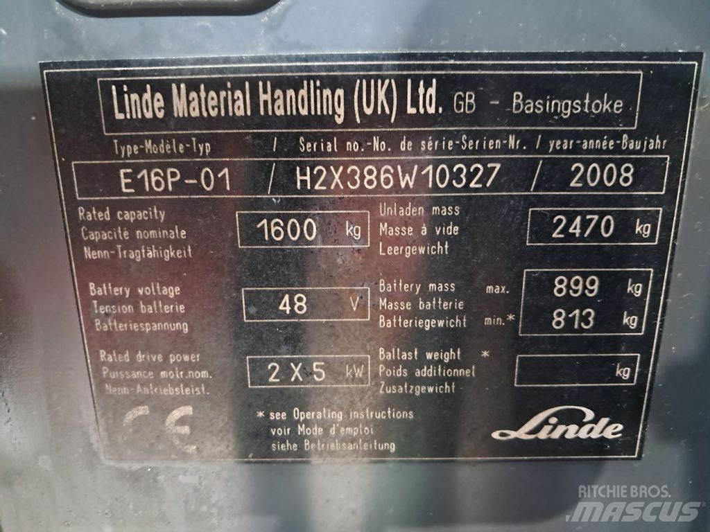 Linde E16P-01 Elektro Stapler