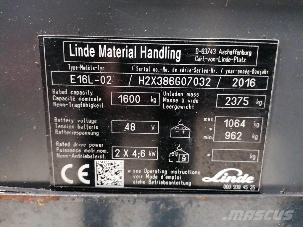 Linde E16L-02 Elektro Stapler