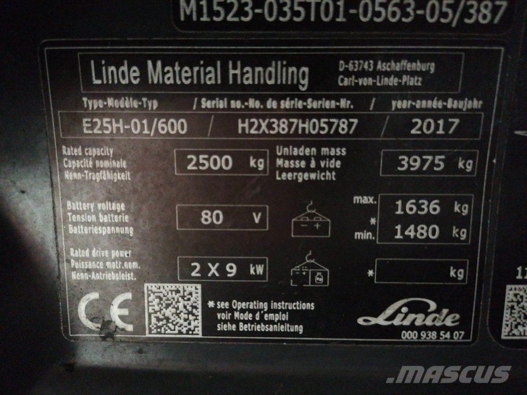Linde E25H-01/600 Elektro Stapler