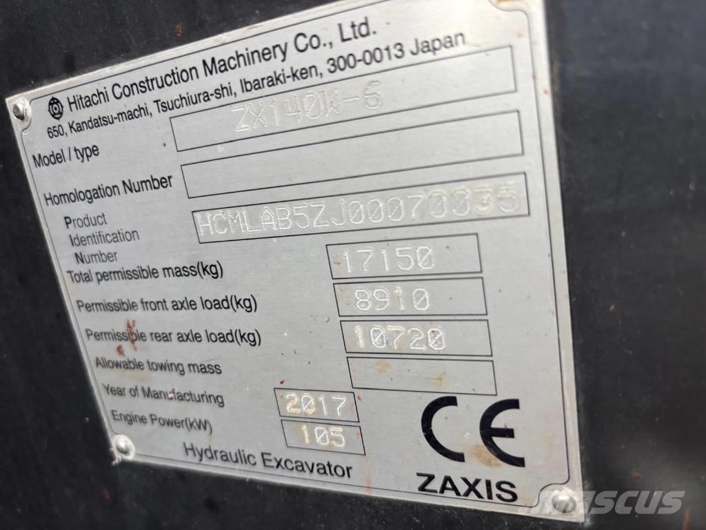 Hitachi ZX 140 W-6 Mobilbagger