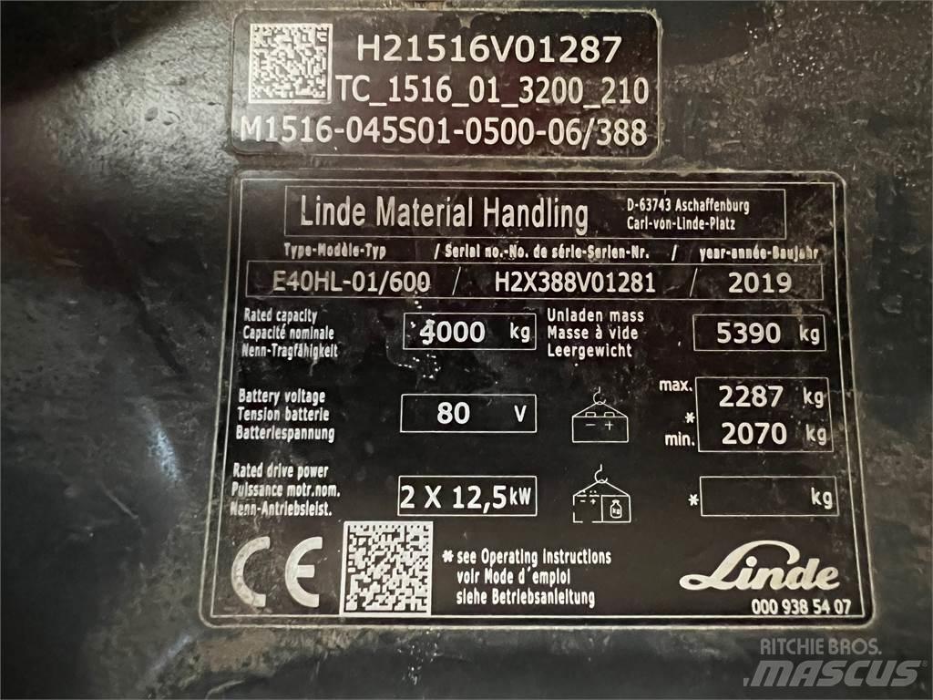 Linde E 40/600 HL Elektro Stapler