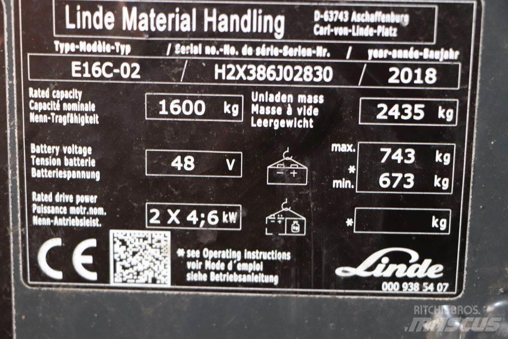 Linde E16C-02 Elektro Stapler