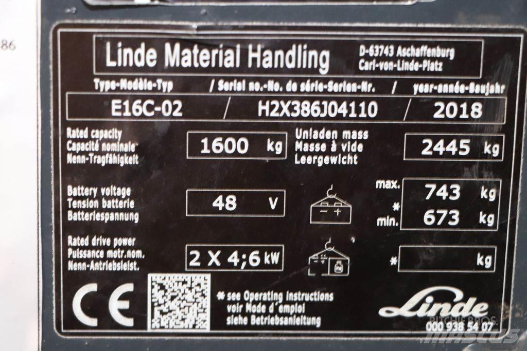 Linde E16C-02 Elektro Stapler
