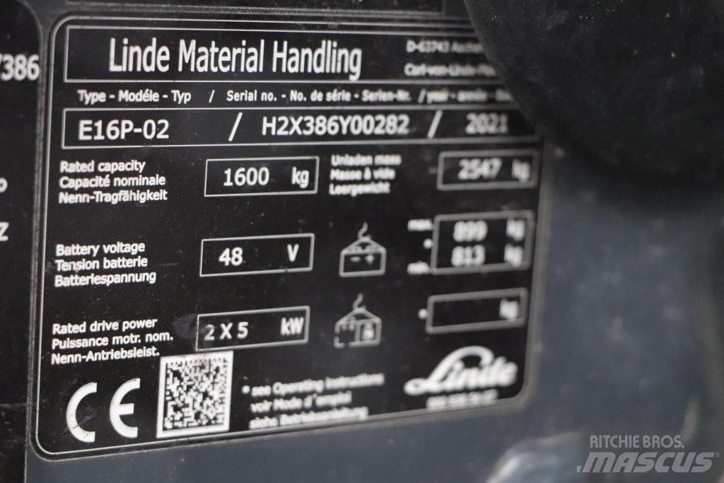 Linde E16P-02 Elektro Stapler
