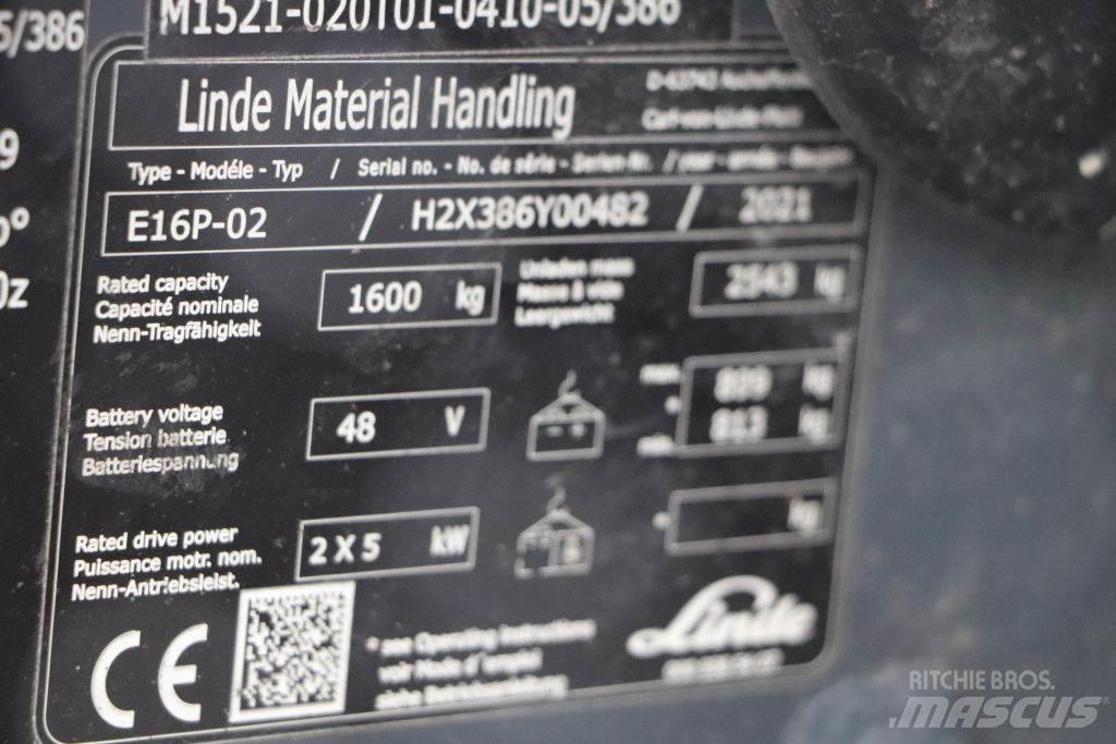 Linde E16P-02 Elektro Stapler