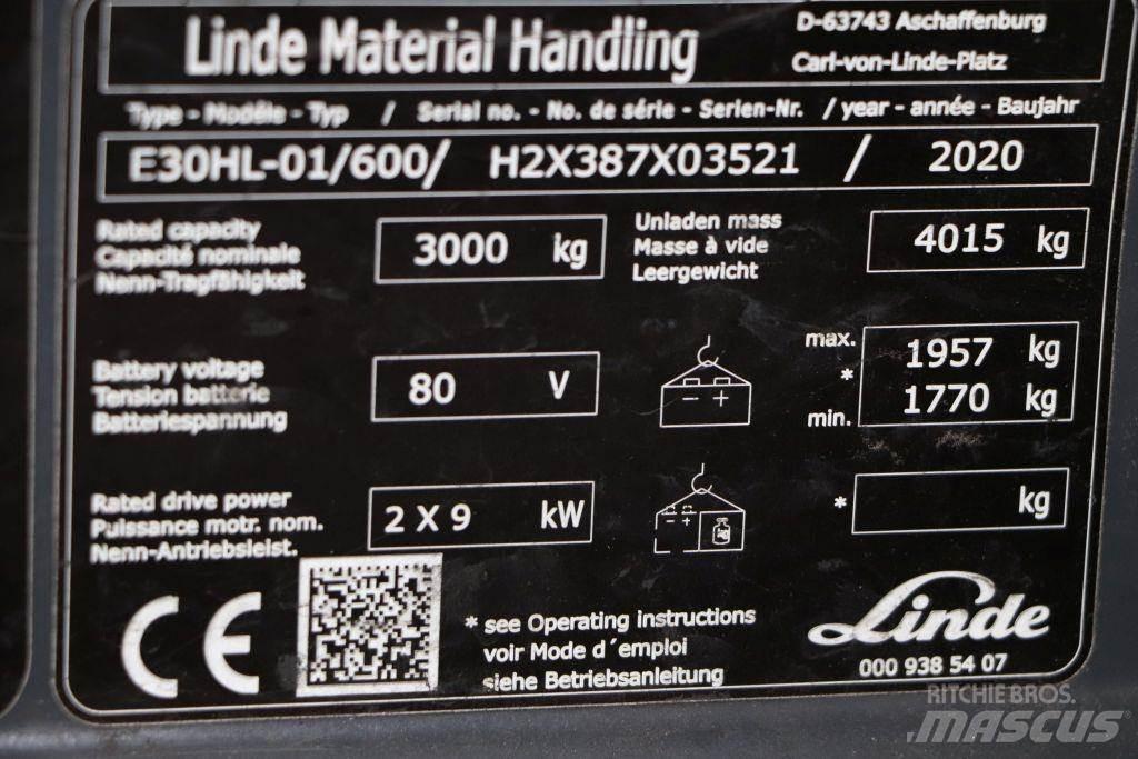 Linde E30HL-01/600 Elektro Stapler