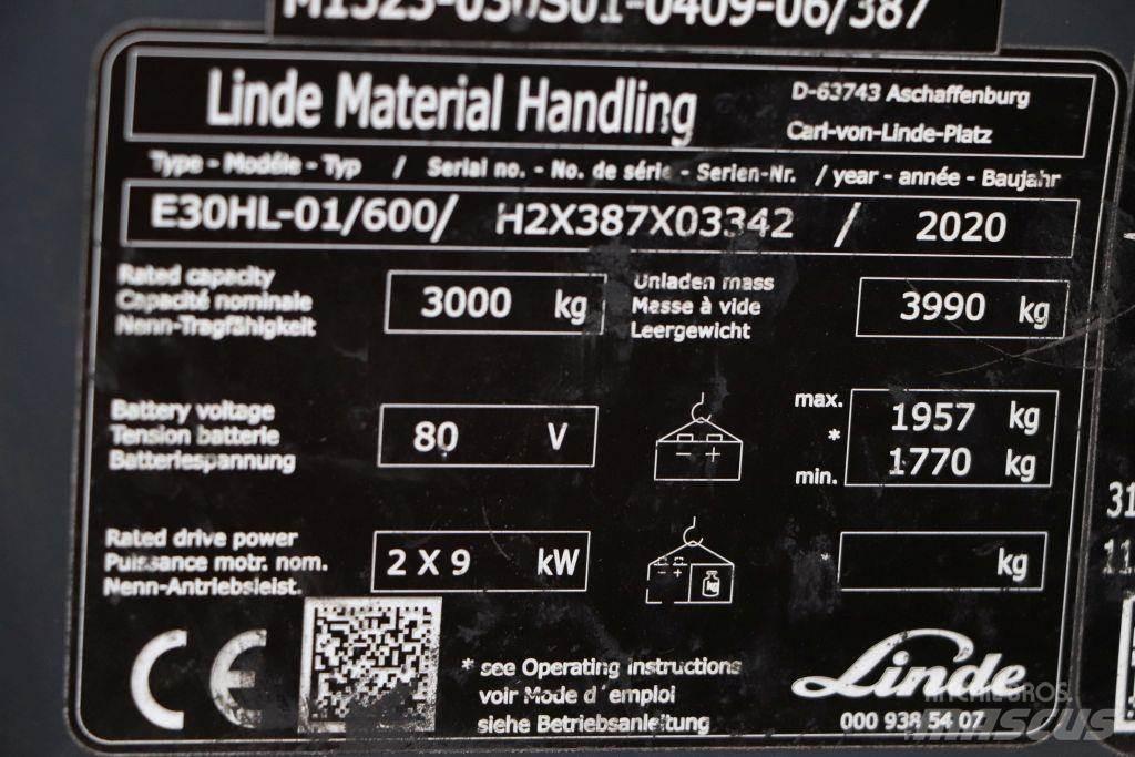 Linde E30HL-01/600 Elektro Stapler