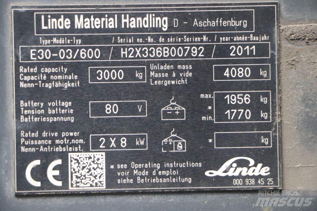 Linde E30S-03/600 Elektro Stapler