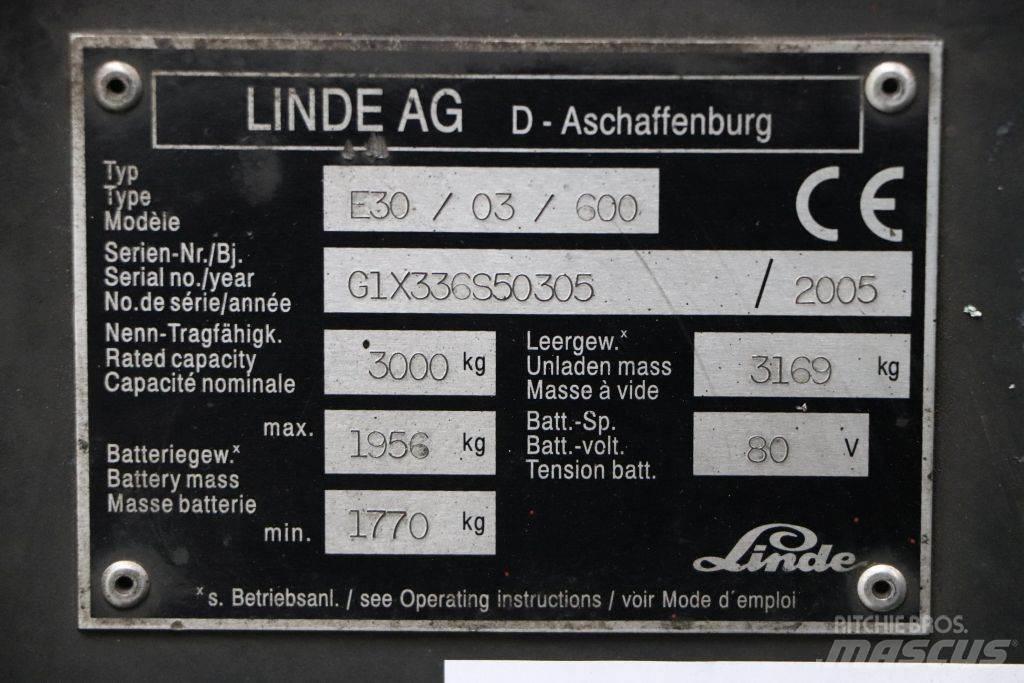 Linde E30S-03/600 Elektro Stapler