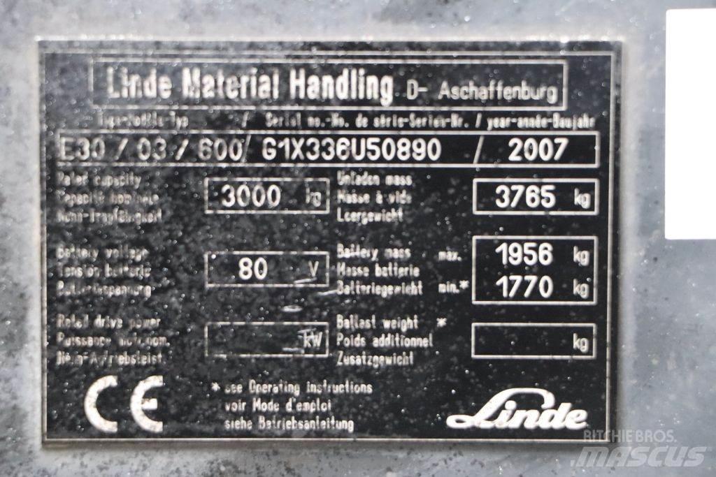 Linde E30S-03/600 Elektro Stapler
