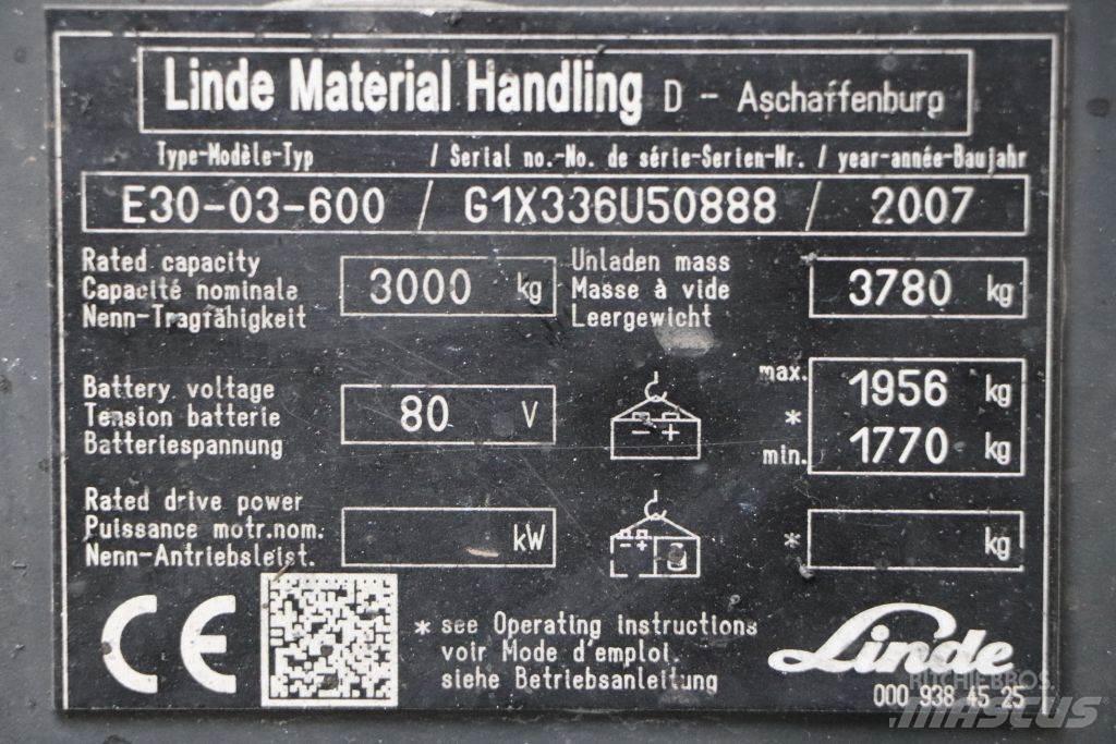Linde E30S-03/600 Elektro Stapler