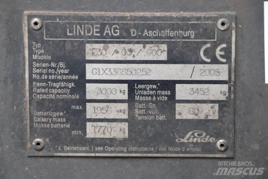 Linde E30S-03/600 Elektro Stapler