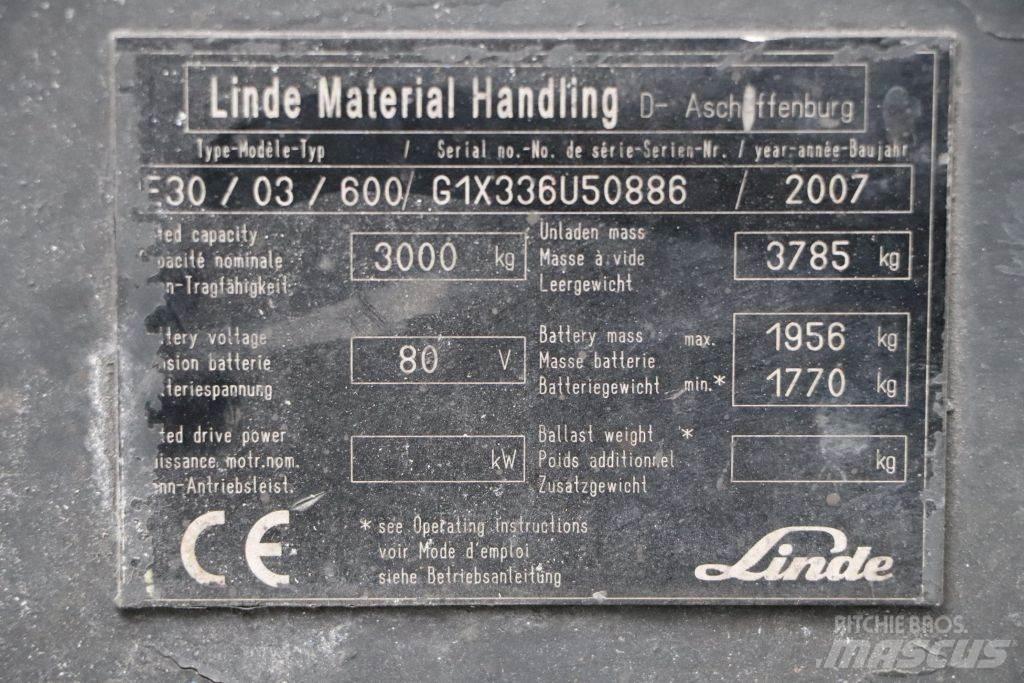 Linde E30S-03/600 Elektro Stapler