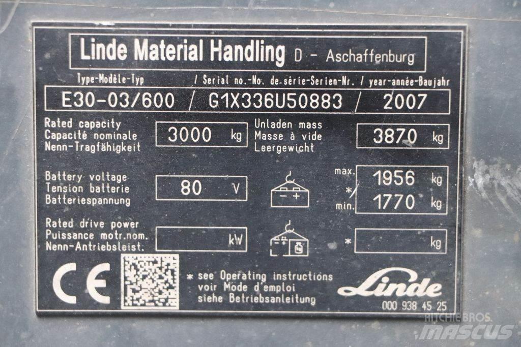 Linde E30S-03/600 Elektro Stapler