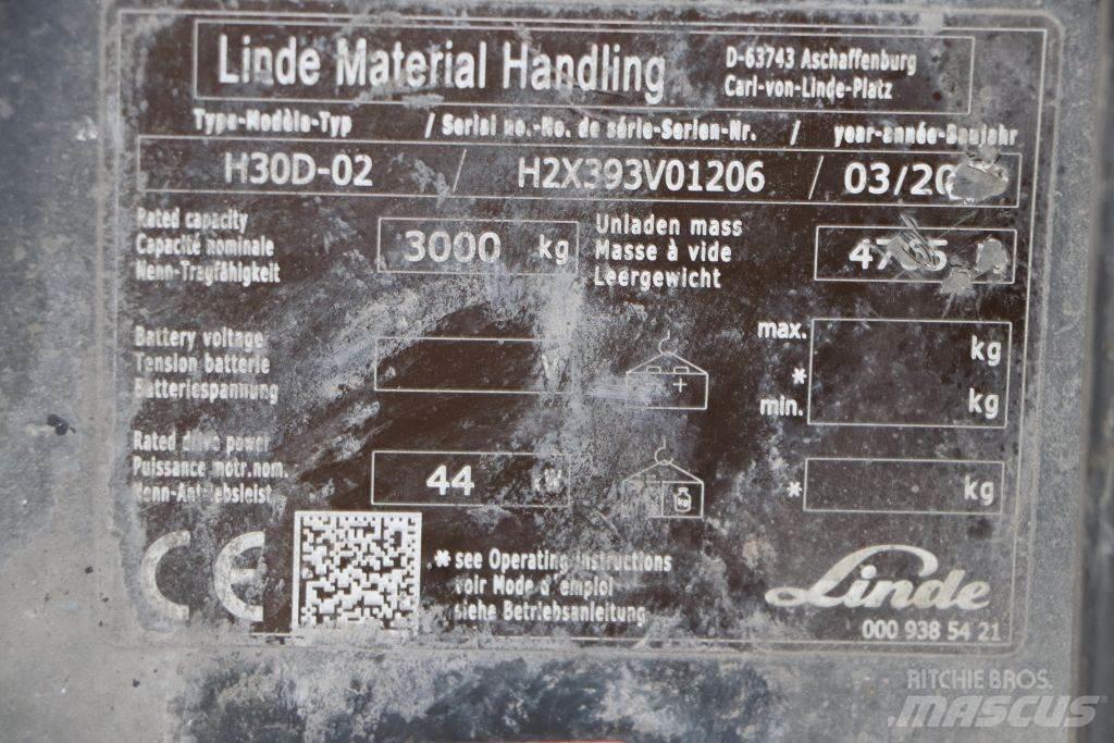 Linde H30D-02 Diesel Stapler