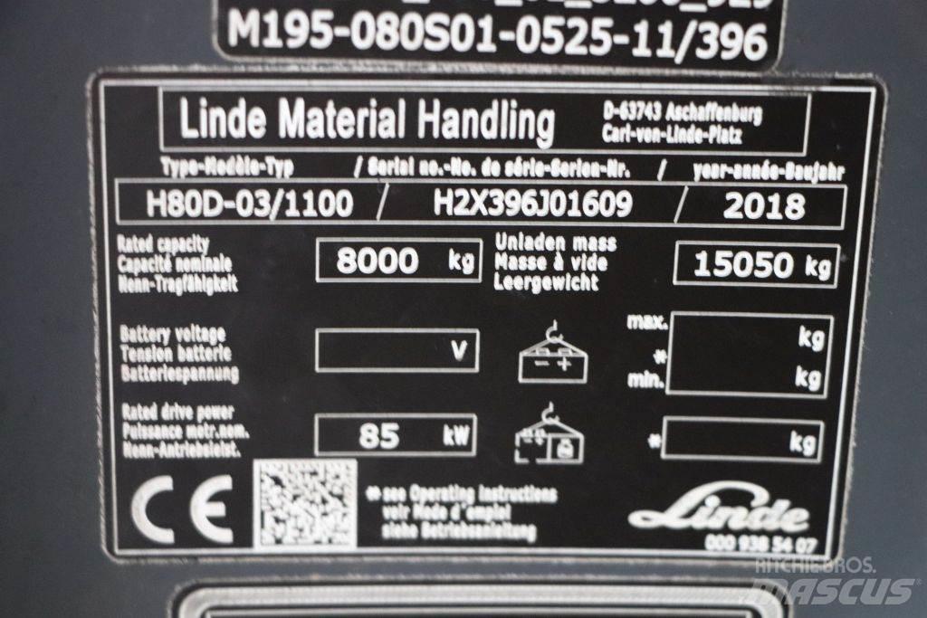 Linde H80D-03/1100 Diesel Stapler