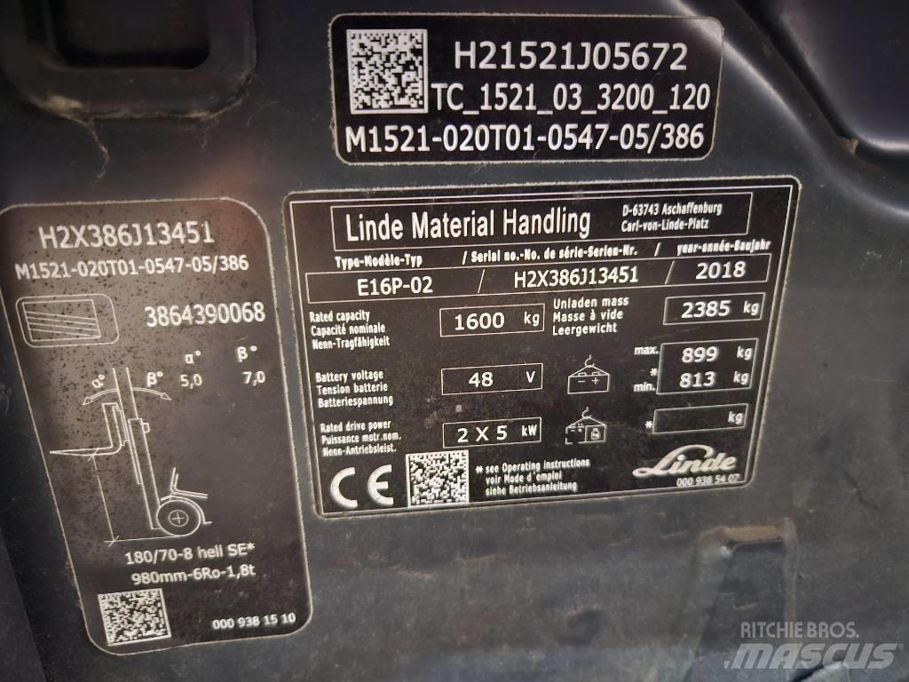 Linde E16P Elektro Stapler