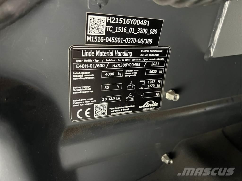 Linde E 40H-01 / 600 Elektro Stapler