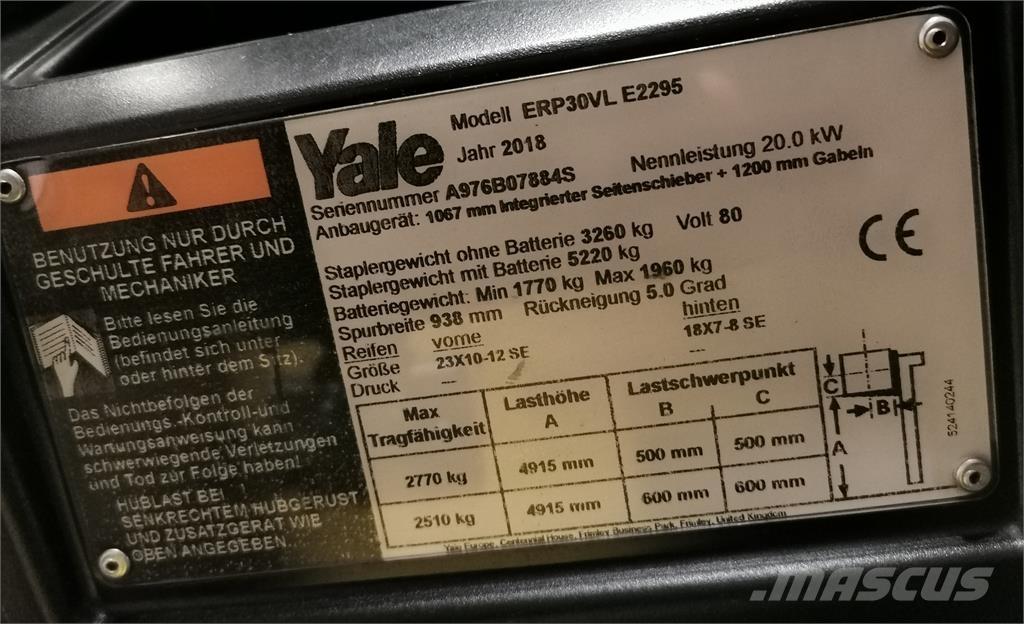 Yale ERP30VL Elektro Stapler