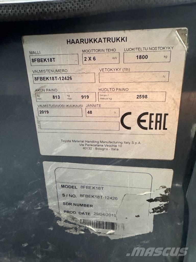 Toyota 8 FBEK 18 T Elektro Stapler