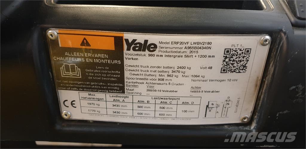 Yale ERP20VF 2014 Elektro Stapler