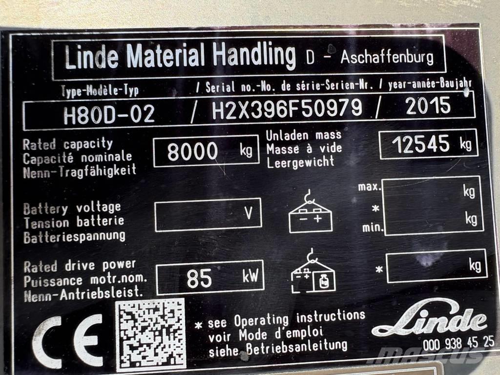 Linde H 80 D Diesel Stapler