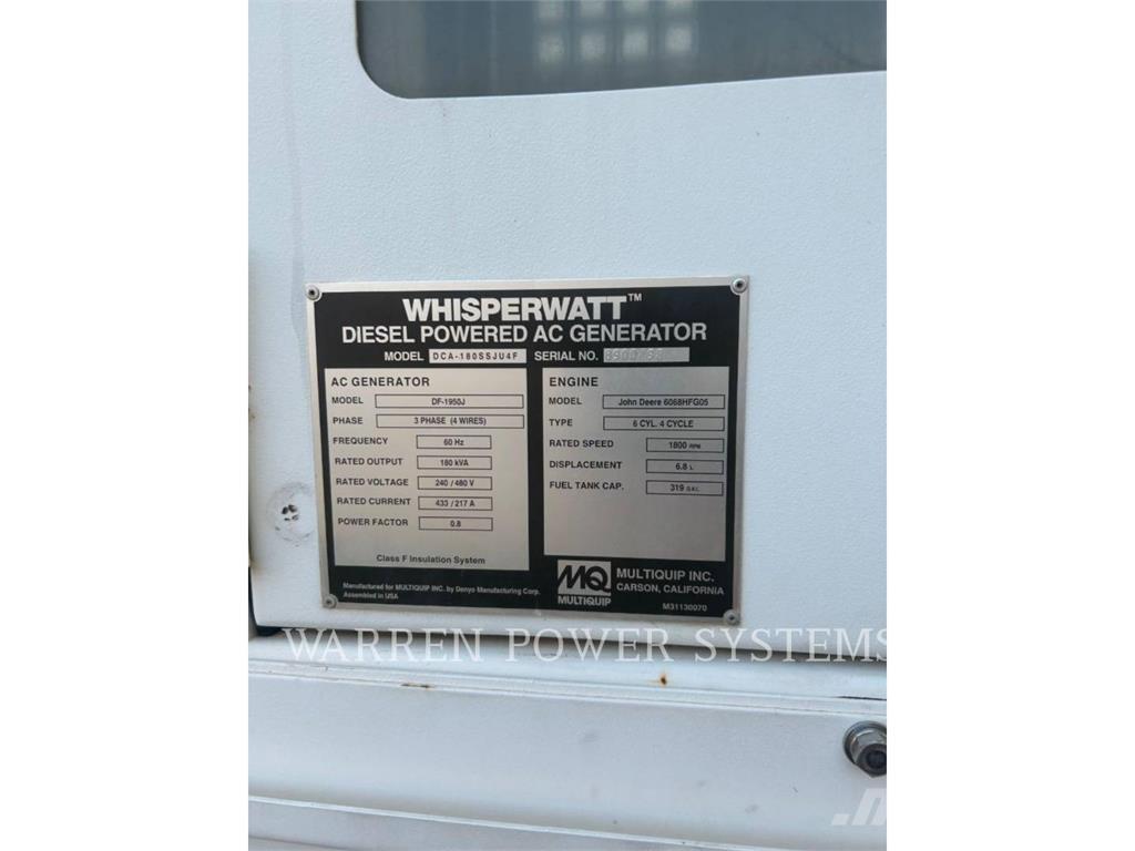 MultiQuip MQ180 T4F Andere Generatoren