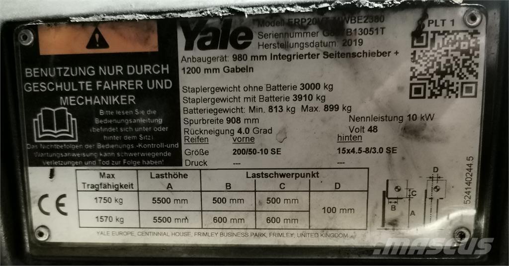 Yale ERP20VT MWB Elektro Stapler