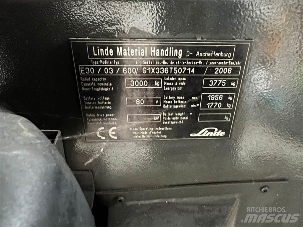 Linde E30 / 03 / 600 Elektro Stapler