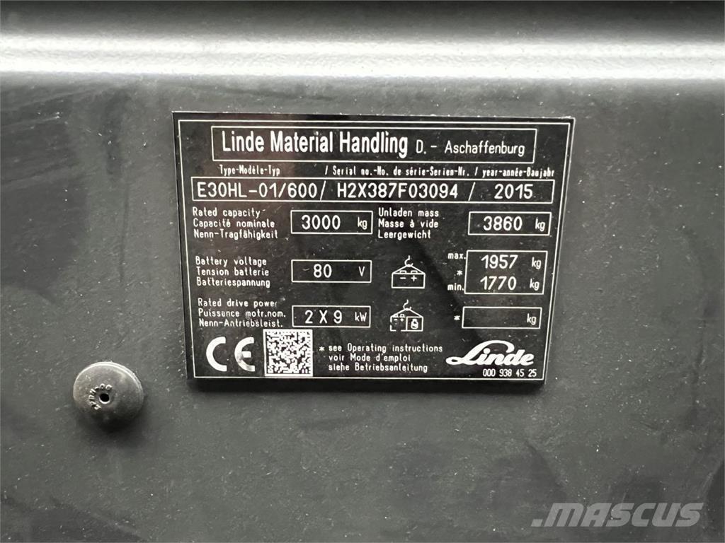 Linde E30/600HL Elektro Stapler