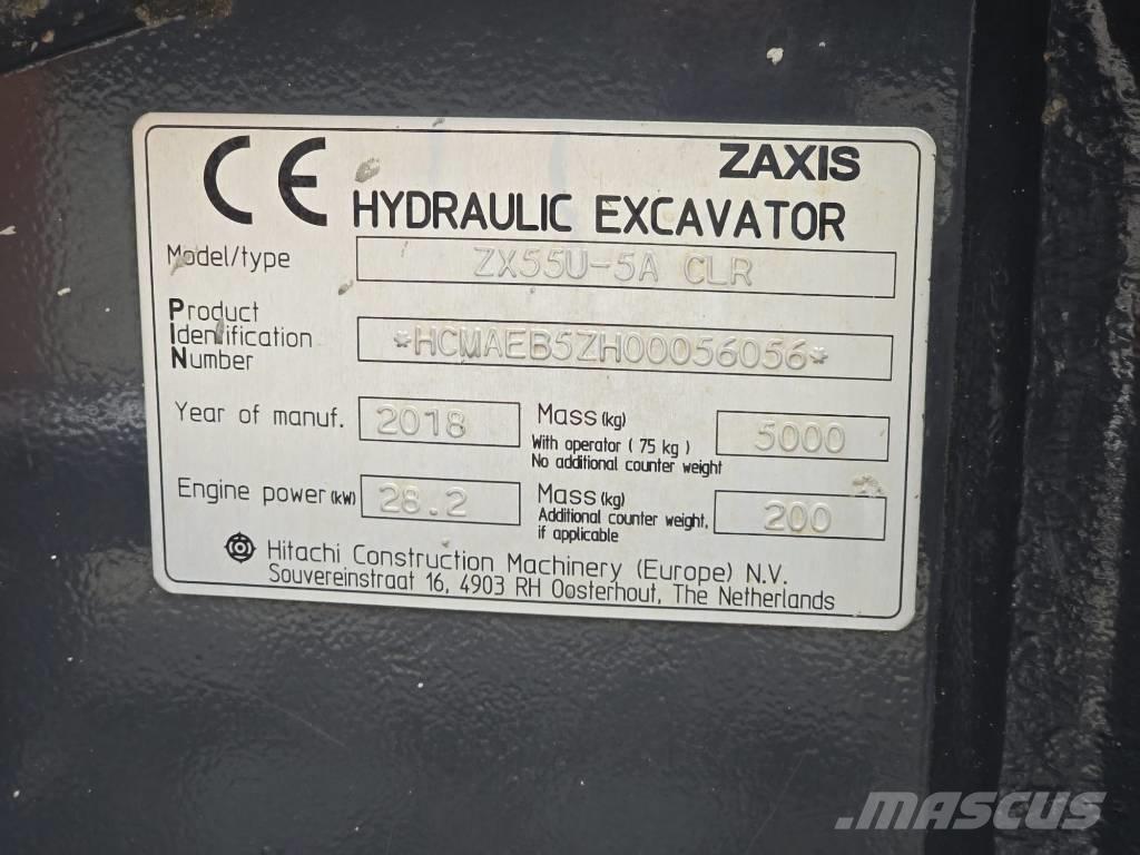 Hitachi ZX55U-5A CLR Minibagger < 7t