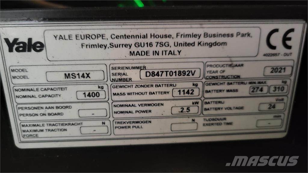 Yale MS14X-IL Selbstfahrstapler