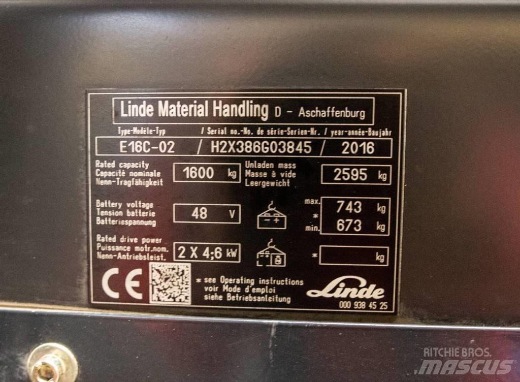 Linde E 16 C-02 Elektro Stapler