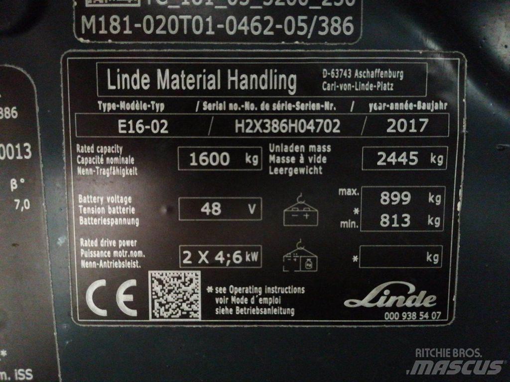 Linde E16-02 Elektro Stapler